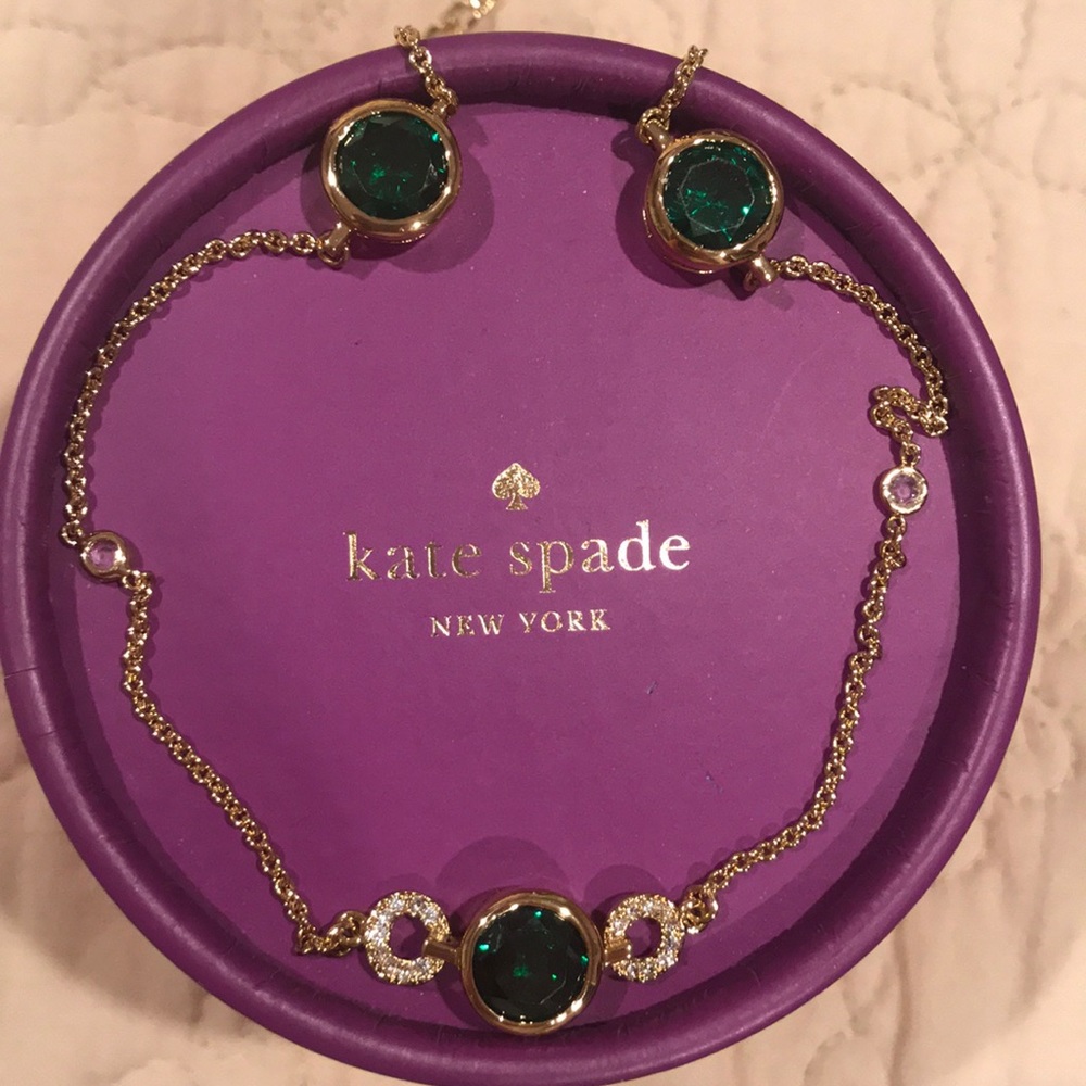 Kate Spade Emerald Green Stone Necklace